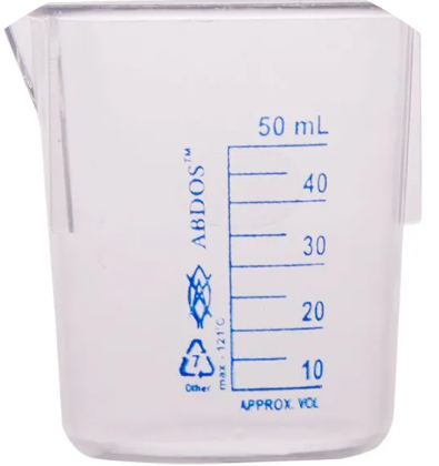 Beakers Without Handle, PP, 50 ml, 59 mm, No. Per Case- 12