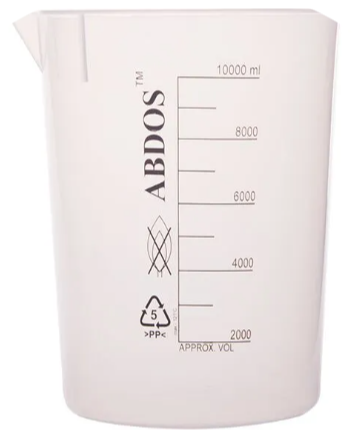 Beakers Without Handle, PP, 5000 ml, 263 mm, No. Per Case- 2