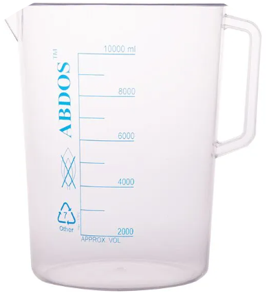Beakers With Handle, PP, 5000 ml, 263 mm, No. Per Case- 2
